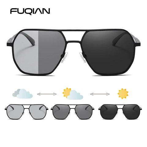 Luxury Metal Photochromic Sunglasses – Polarized, Chameleon Lenses, UV400