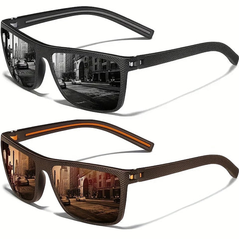 Square Polarized Sunglasses – Lightweight Frame, UV Protection, Men & Women
