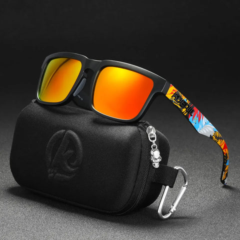 KDEAM Men’s Square Sunglasses – Polarized, Mirrored Lens, UV400