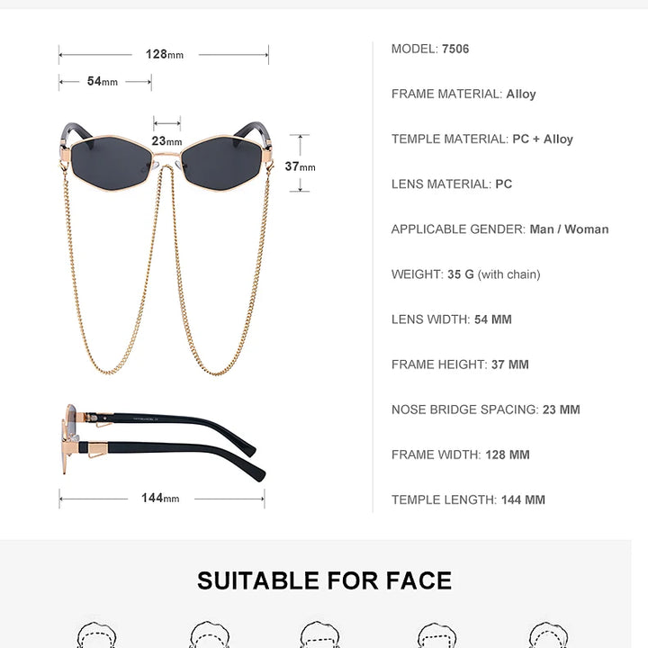 Sunglasses Women Luxury Brand Designer Punk Steampunk Shades
