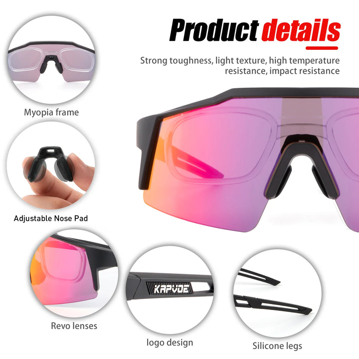 Kapvoe Bike Sunglasses – Outdoor Sport, Mountain Cycling, Polarized Lenses