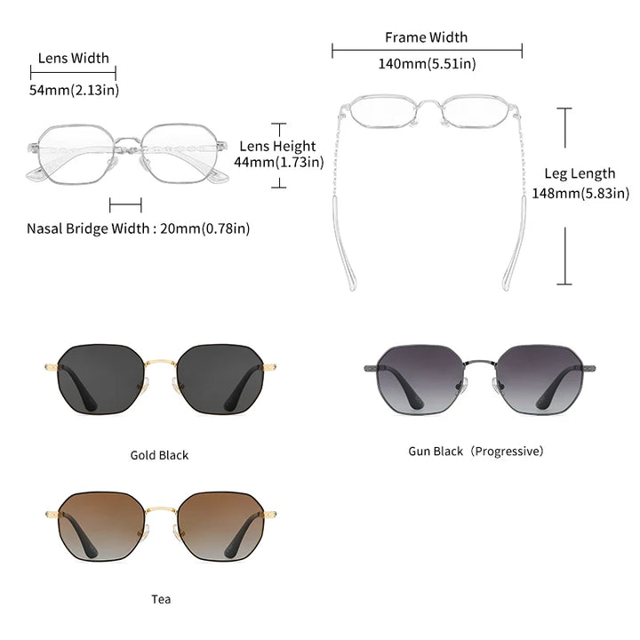 GCV Classic Retro Women’s Rectangular Square Metal Frame Sunglasses with Polaroid Lenses
