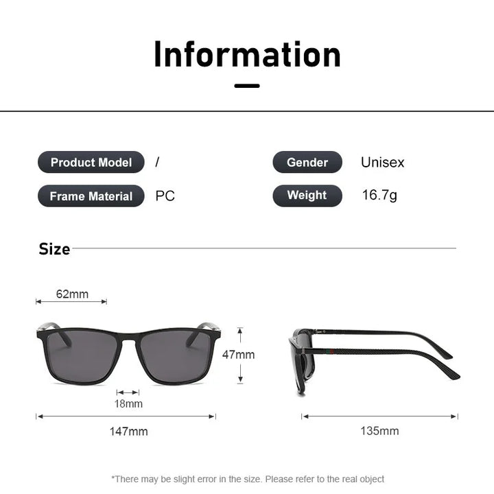 Outdoor Driving Sunglasses – Polarized Square Large Frame, Men & Women