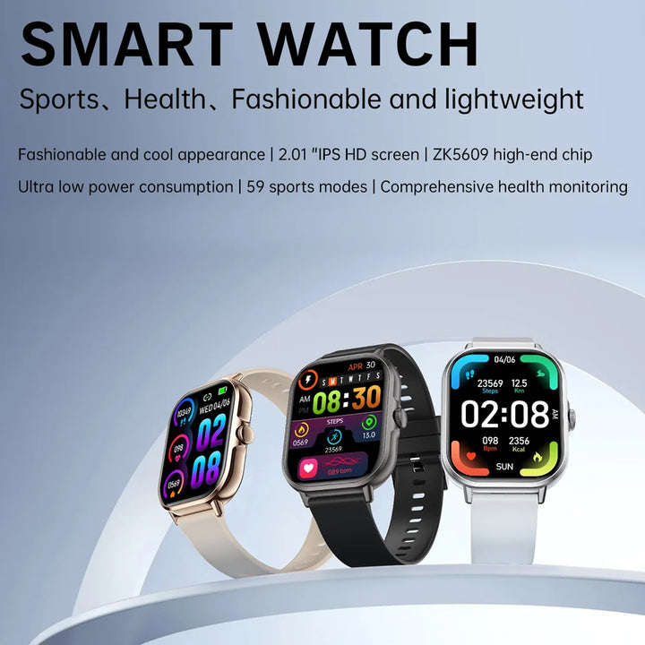 2025 Smartwatch 2.01" – Bluetooth Calls & Music, Waterproof, Fitness Tracker