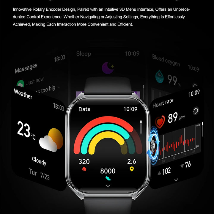 2025 Ultra-Thin Smartwatch 7.5mm – 1.96" AMOLED, BT Calls, Fitness, Waterproof