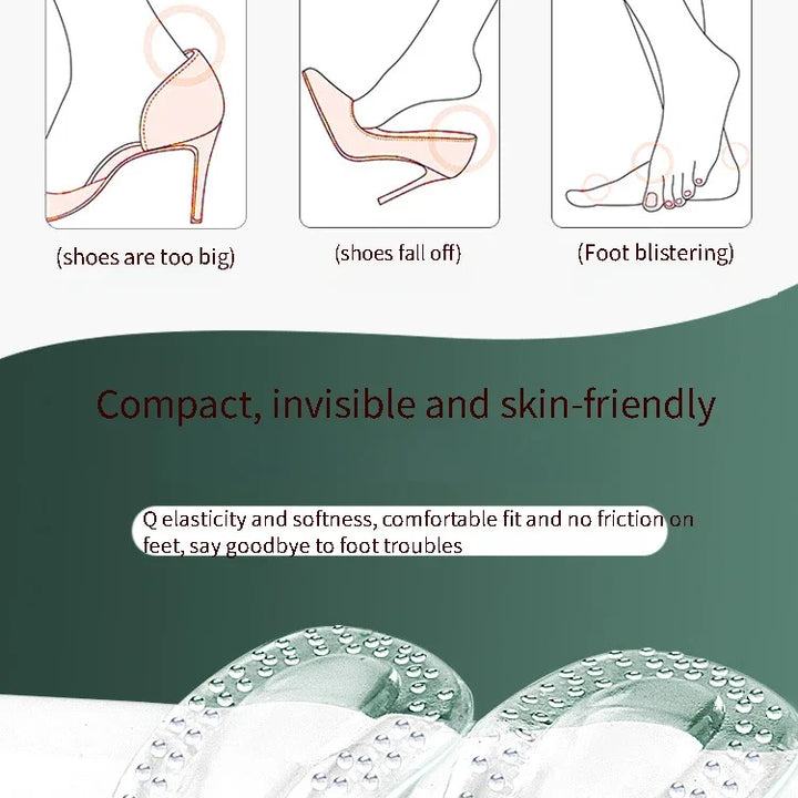 Pair Gel Heel Protectors – Women’s Silicone Cushion Shoe Pads for High Heels, Non-Slip Adjustable