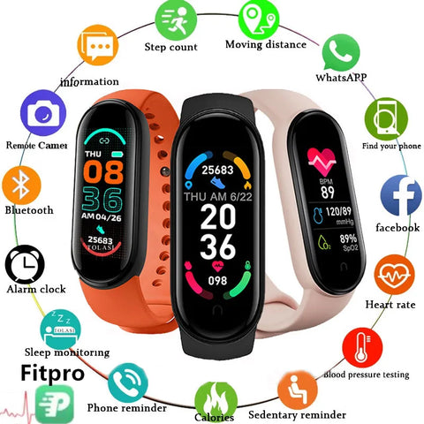 Smart Watch M6 Men Women Fitness Smart Bracelet Sports