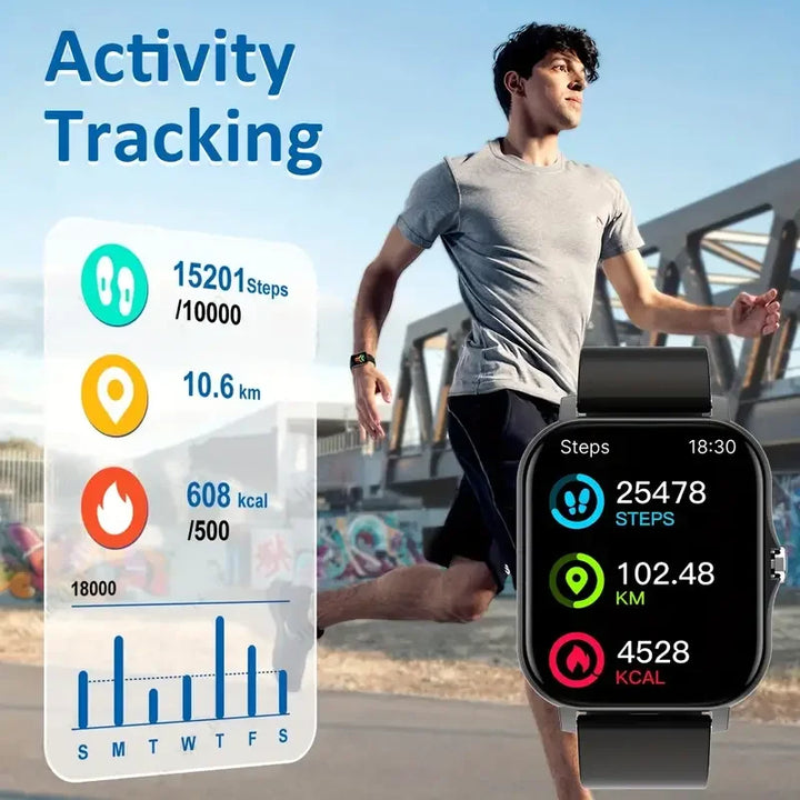 KESHUYOU 2025 Smart Watch – Bluetooth Calling, Blood Oxygen & Blood Pressure Monitor for Men and Women