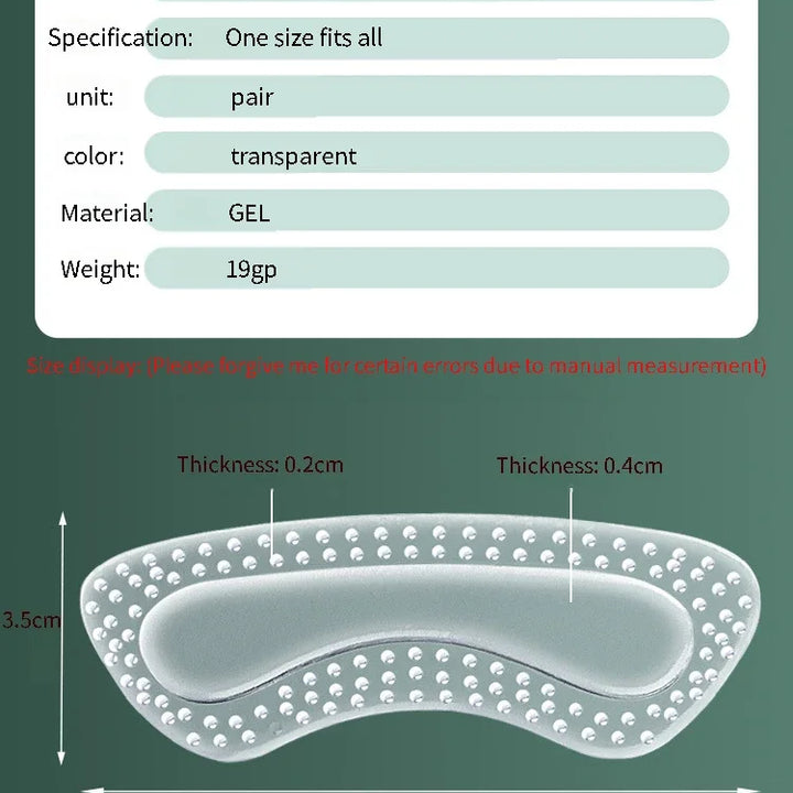 Pair Gel Heel Protectors – Women’s Silicone Cushion Shoe Pads for High Heels, Non-Slip Adjustable