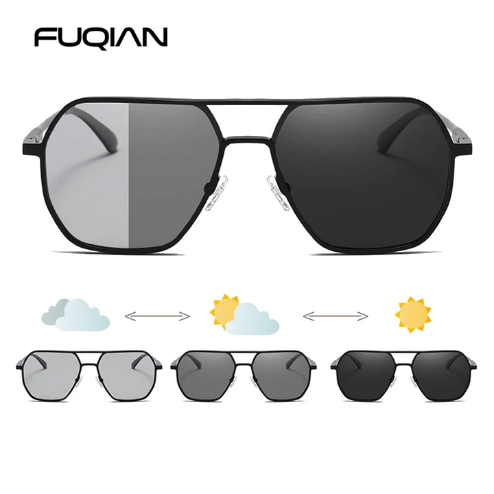 Luxury Metal Photochromic Sunglasses – Polarized, Chameleon Lenses, UV400