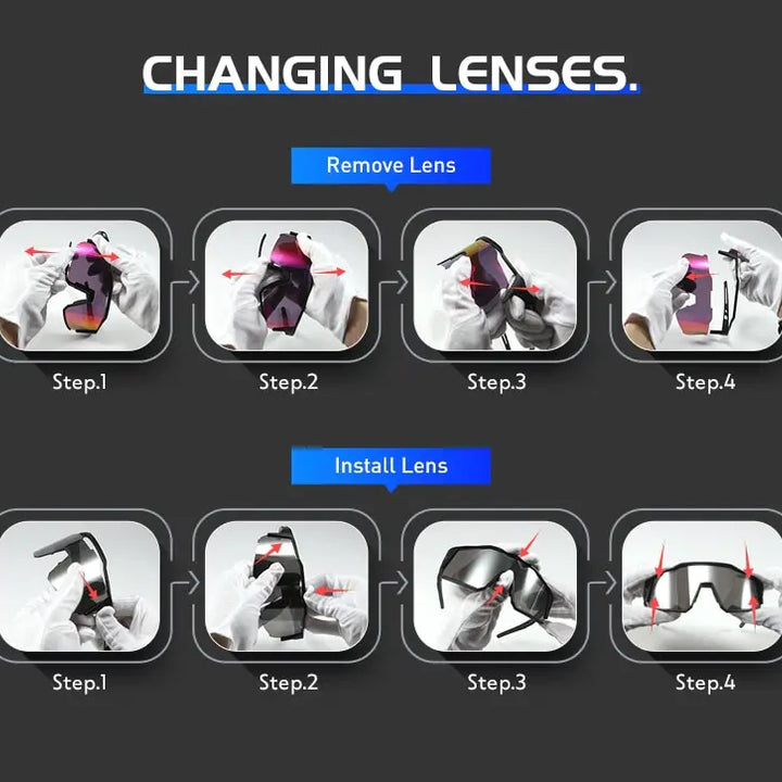 Ultra Light Kapvoe Cycling Glasses – Polarized, MTB & Road, Outdoor Sports