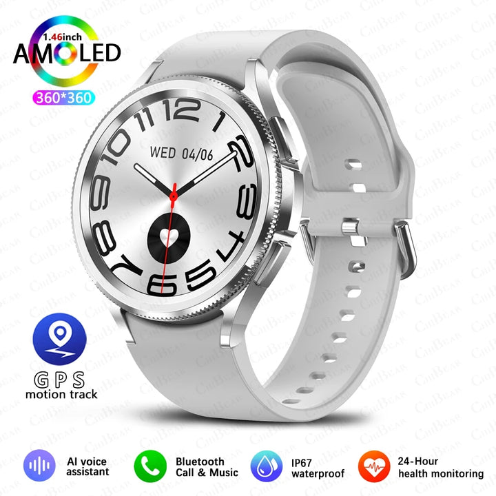 Watch 6 Classic Smartwatch – Bluetooth Call, GPS, Fitness, 2025 New