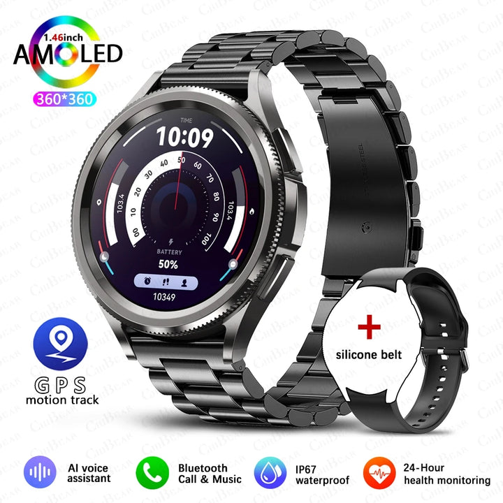 Watch 6 Classic Smartwatch – Bluetooth Call, GPS, Fitness, 2025 New
