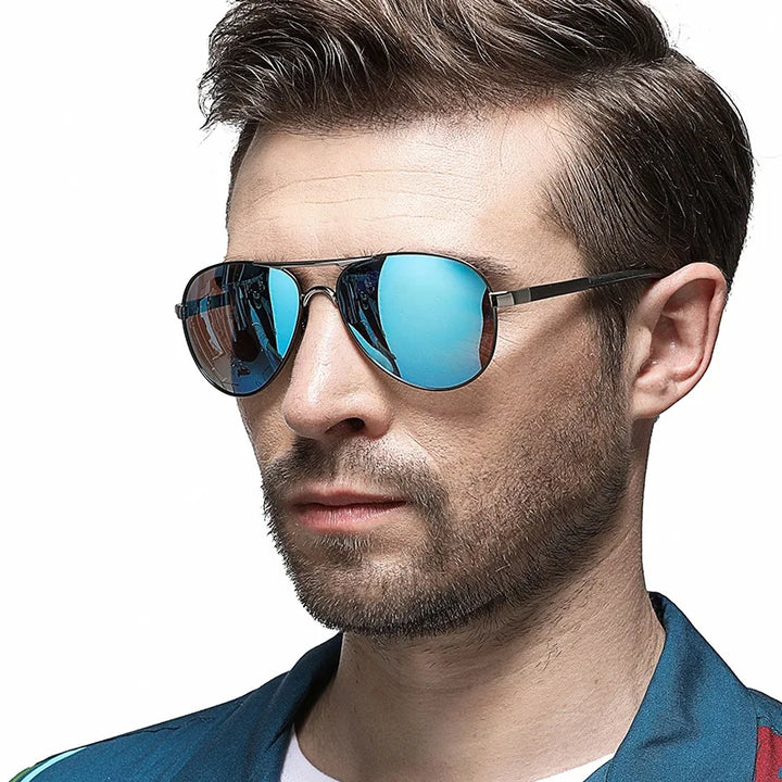 AOWEAR Men’s Sunglasses – Aviation Style, Polarized, Mirror Lens