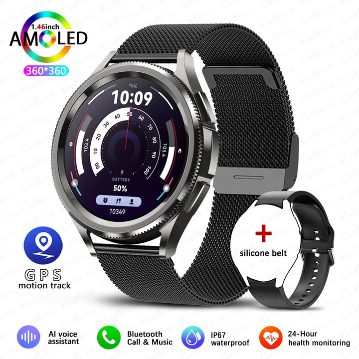 Watch 6 Classic Smartwatch – Bluetooth Call, GPS, Fitness, 2025 New