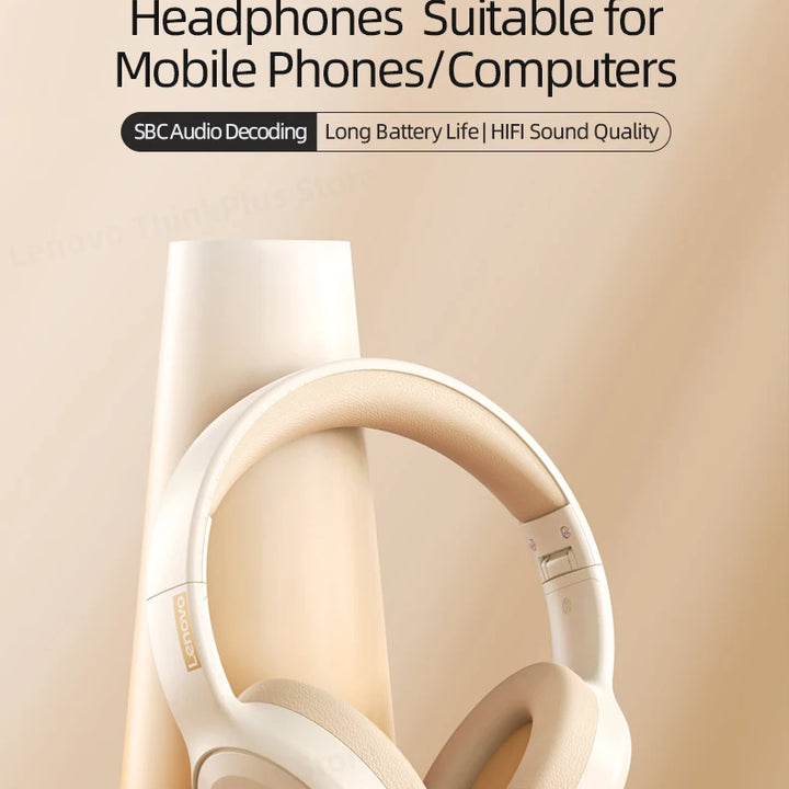 Original Lenovo TH30 Wireless Bluetooth Earphones – Foldable Headset for Sports and Gaming