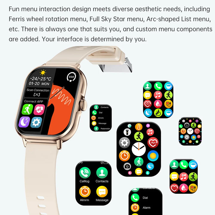 2025 Smartwatch 2.01" – Bluetooth Calls & Music, Waterproof, Fitness Tracker