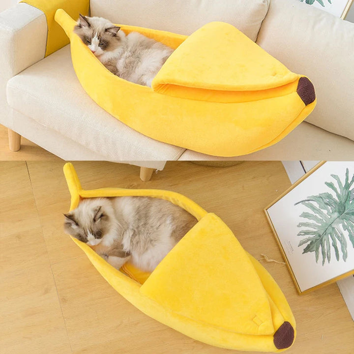 Banana Cozy™ – Warm & Cute Winter Bed for Cats & Dogs
