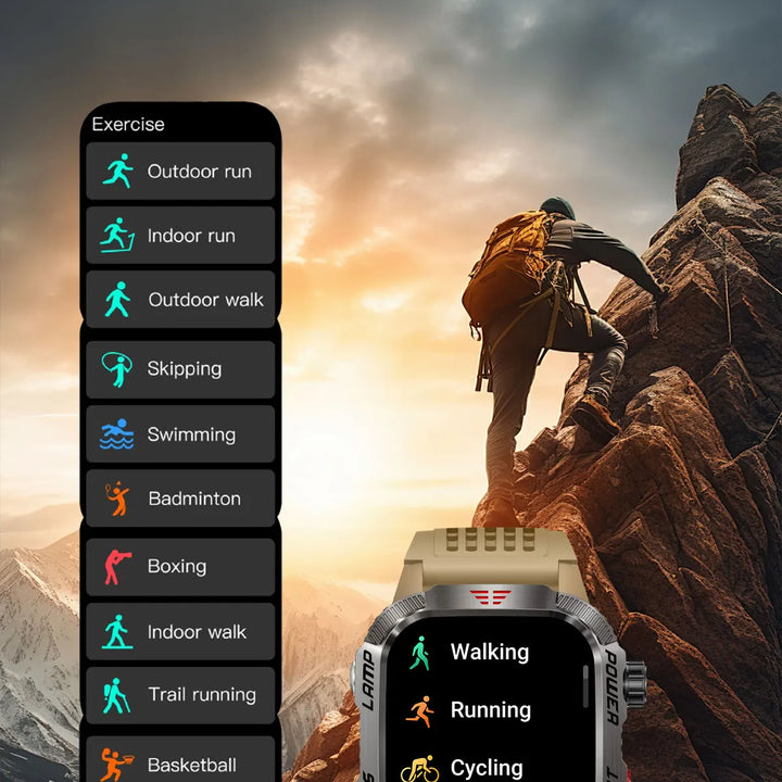 Next-Gen Wearable: LED Flashlight Smartwatch for Men - 600mAh, Bluetooth Calls & Heart Rate