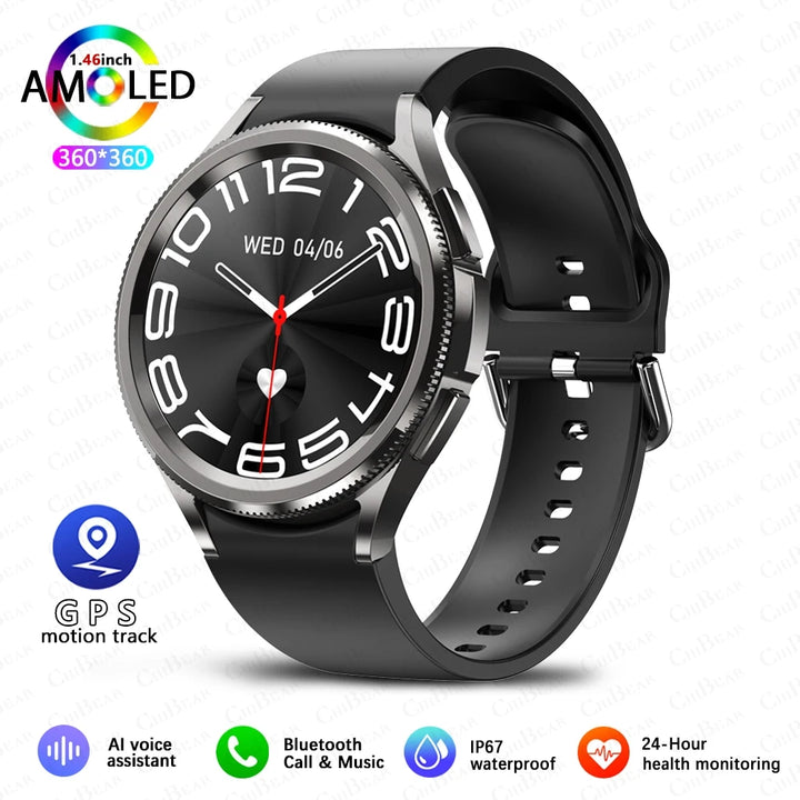 Watch 6 Classic Smartwatch – Bluetooth Call, GPS, Fitness, 2025 New