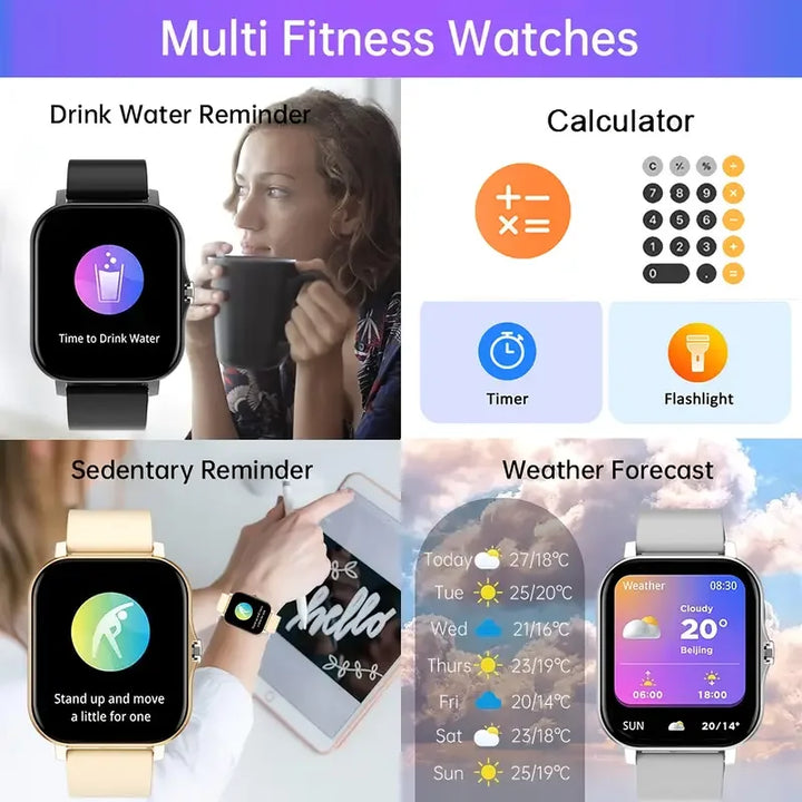 KESHUYOU 2025 Smart Watch – Bluetooth Calling, Blood Oxygen & Blood Pressure Monitor for Men and Women