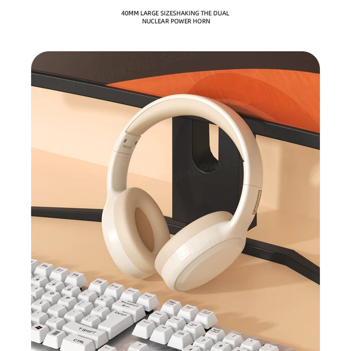 Original Lenovo TH30 Wireless Bluetooth Earphones – Foldable Headset for Sports and Gaming