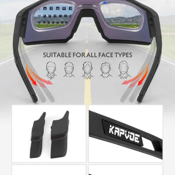 Ultra Light Kapvoe Cycling Glasses – Polarized, MTB & Road, Outdoor Sports