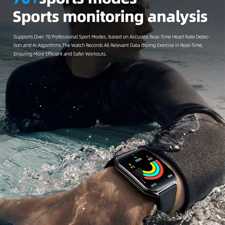 2025 Ultra-Thin Smartwatch 7.5mm – 1.96" AMOLED, BT Calls, Fitness, Waterproof